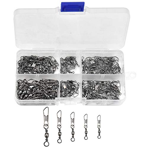 Jinlaili 100 Stück Angelwirbel Angeln Barrel Wirbel mit Kugellagerwirbel, Angeln Drehgelenk, Snap, Edelstahl Lure Stecker Wirbel Interlock Snap Fischköder Angeln Getriebe Zubehör 6# 8# 10# 12# 14# Jinlaili 100 Stück Angelwirbel Angeln Barrel Wirbel mit Kugellagerwirbel, Angeln Drehgelenk, Snap, Edelstahl Lure Stecker Wirbel Interlock Snap Fischköder Angeln Getriebe Zubehör 6# 8# 10# 12# 14# von Jinlaili