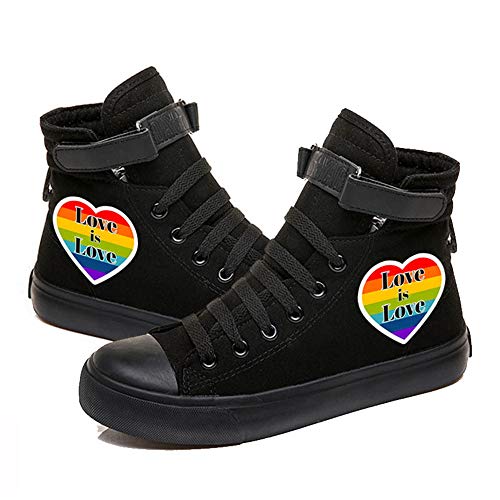 Jinlin Homosexuell Stolz Schuhe High Top Klett Sneakers LGBT Regenbogen Classic Casual Canvas Schuhe für Frauen Männer von Jinlin