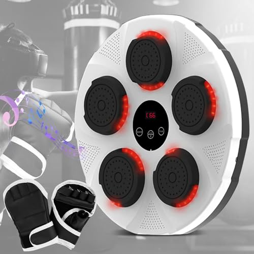 Musik Boxen Maschine, Elektronische Bluetooth Musik Boxmaschine Wall Target Boxing Machine mit 9 Boxing Modes, Boxen Training Geräte mit Boxhandschuhen für Heimübungen Boxtraining Stressabbau, Weiß Musik Boxen Maschine, Elektronische Bluetooth Musik Boxmaschine Wall Target Boxing Machine mit 9 Boxing Modes, Boxen Training Geräte mit Boxhandschuhen für Heimübungen Boxtraining Stressabbau, Weiß von JinsenTGG