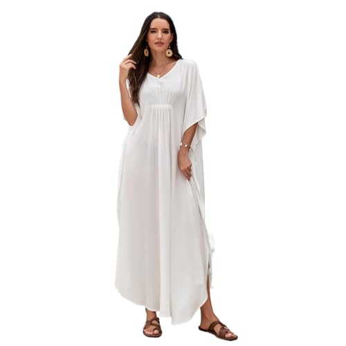 Jiqoe Damen Strandkleid In Voller Länge Strand Überwurfkleid Lockeres Lässiges Überwurf Kaftan Kleid Überwurf Für Damen von Jiqoe