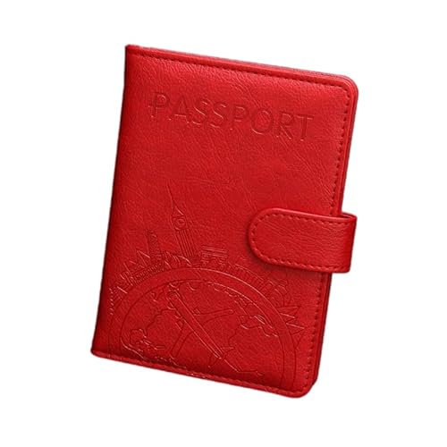 Jiqoe Praktische Reisepasshülle für Geschäftsreisende und Touristen, zur Aufbewahrung Ihres Reisepasses, rot, Stilvoll von Jiqoe