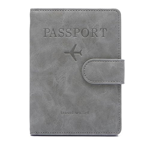 Jiqoe Reisepasshülle, mehrere Taschen, Reisepasshülle, Reisebrieftasche, Organizer, Reisezubehör für Kreditkarten, grau, Stilvoll von Jiqoe