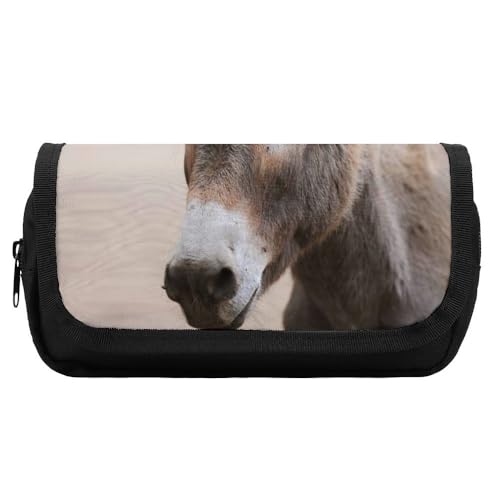 JiuPopular Doppellagiges Federmäppchen, Esel-CuteStationery Bag verwendet als Federmäppchen für Büro und Schule, Geschäftsreise oder kleine Werkzeugbox, Mädchen Make-up-Tasche, Stil:, Einheitsgröße, von JiuPopular