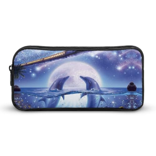 JiuPopular Federmäppchen, Delfin-Trainings-Schreibwaren-Tasche als Federmäppchen für Büro und Schule, Business-Reisetasche oder kleine Werkzeugbox, Make-up-Tasche für Mädchen, Stil:, 22*12*5cm, von JiuPopular