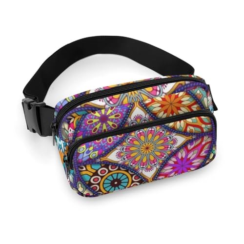 JiuPopular Hüfttasche, bunte Blume, verstellbare Bauchtasche zum Laufen, Spazierengehen, Wandern, siehe abbildung, 20x13cm von JiuPopular