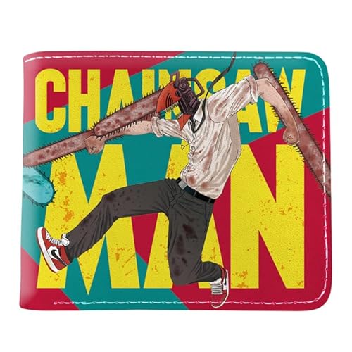 Anime Chainsaw Man Geldbörse, PU Leder Geldbörse, 3D Cartoon Charaktere Denji, Power, MAKIMA Drucken Brieftasche für Teenager Jungen Mädchen Anime Fans Xmas Girfts, Type 5, 11.5x9.5x2cm, Casual von Jiumaocleu