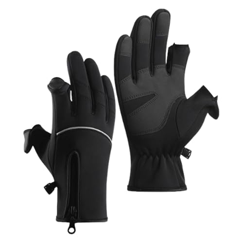 Jlkegfdf Winterhandschuhe für Herren Damen, wasserdichte Touchscreen Warme Handschuhe, Touchscreen Handschuhe, Fingerlos, Geeignet zum Laufen, Radfahren, Fahren, Angeln, Unisex von Jlkegfdf