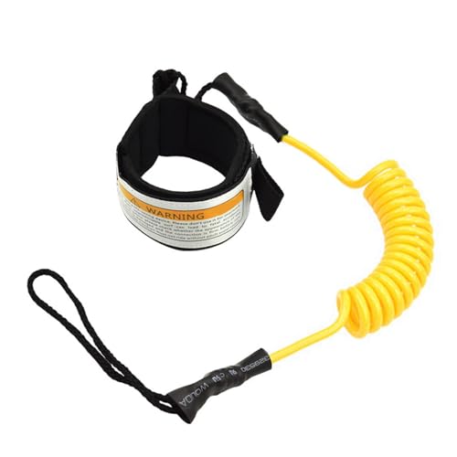 Paddle Board Coiled Leash - 6 Mm Dicke Stand-Up-Paddle-Board-Leine Für Alle Arten Von Surfbrettern | Satz Surf-Leine Mit Sicherem Befestigungssystem, Wasserfeste Satz Surf-Leine Für Surfbretter von Jlobnyiun