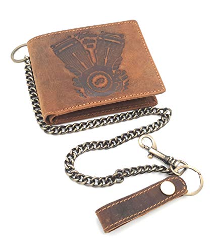 Jockey Club echt Leder Biker Geldbörse quer Hunterleder Portemonnaie Motor Motorblock mit 50cm Kette & RFID Schutz Jockey Club echt Leder Biker Geldbörse quer Hunterleder Portemonnaie Motor Motorblock mit 50cm Kette & RFID Schutz von Jockey Club