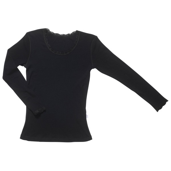 Joha - Women's Blouse 70402 - Merinounterwäsche Gr L;XL schwarz;weiß von Joha