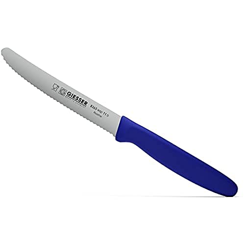 Giesser seit 1776 - Made in Germany - Tomatenmesser blau, Klinge 11 cm, rutschfest, kleines Universalmesser spülmaschinenfest, rostfrei, 8365 wsp 11 b von Giesser