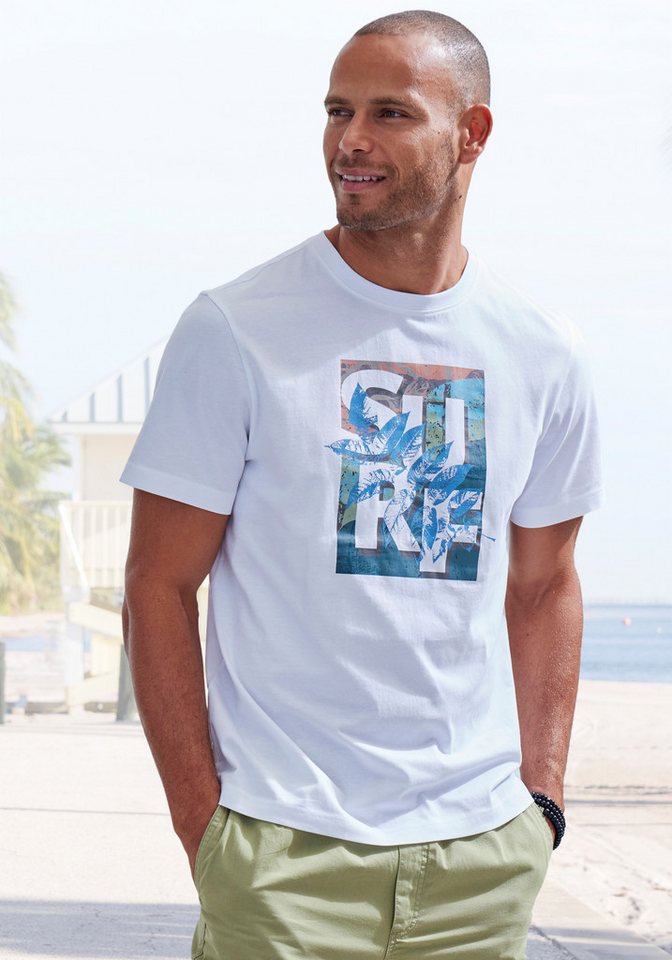 John Devin T-Shirt Rundhalsshirt mit Surf -Aufdruck aus reiner Baumwolle John Devin T-Shirt Rundhalsshirt mit Surf -Aufdruck aus reiner Baumwolle von John Devin