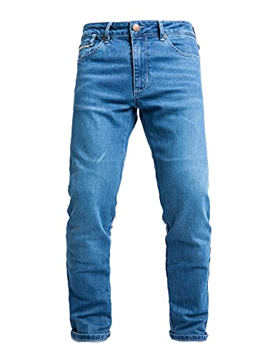 John Doe Taylor Monolayer XTM Motorrad Jeans Herren Protektoren Light Blue 30/32 von John Doe