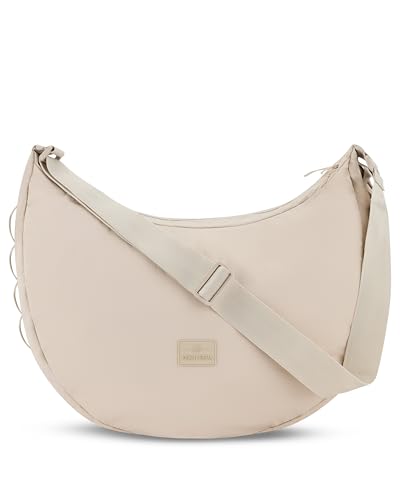 Johnny Urban Crossbody Bag Damen Herren Beige - Kaia Large - Bauchtasche im Halbmond Stil - Moon Bag - Tasche mit 16 Zoll Laptopfach - Wasserabweisend von Johnny Urban