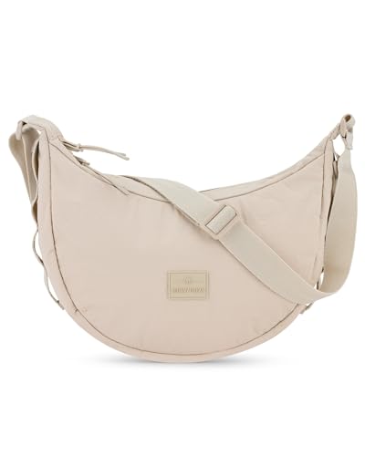 Johnny Urban Crossbody Bag Damen Herren Beige - Kaia Small - Bauchtasche im Halbmond Stil - Moon Bag - Tasche mit Verstellbarem Gurt - Wasserabweisend Johnny Urban Crossbody Bag Damen Herren Beige - Kaia Small - Bauchtasche im Halbmond Stil - Moon Bag - Tasche mit Verstellbarem Gurt - Wasserabweisend von Johnny Urban