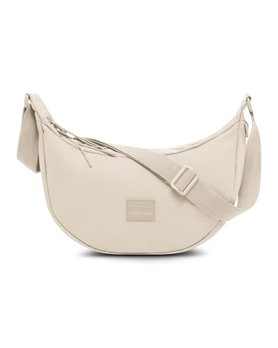 Johnny Urban Crossbody Bag Damen & Herren Beige - Ally Small - Moon Bag Design - Bauchtasche im Halbmond Stil - Halbrunde Tasche mit verstellbarem Gurt - Wasserabweisend von Johnny Urban