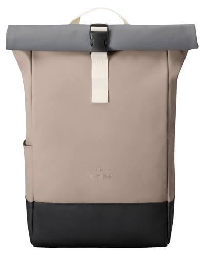 Johnny Urban Rucksack Damen Beige - Harvey Medium - Rolltop Mit Laptopfach für Uni Business City - 15L - Matte PU Beschichtung - Wasserabweisend Johnny Urban Rucksack Damen Beige - Harvey Medium - Rolltop Mit Laptopfach für Uni Business City - 15L - Matte PU Beschichtung - Wasserabweisend von Johnny Urban
