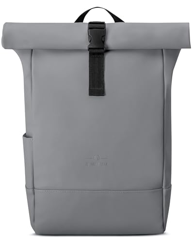Johnny Urban Rucksack Damen & Herren Grau - Harvey Medium - Rolltop Mit Laptopfach für Uni Business City - 15L - Matte PU Beschichtung - Wasserabweisend Johnny Urban Rucksack Damen & Herren Grau - Harvey Medium - Rolltop Mit Laptopfach für Uni Business City - 15L - Matte PU Beschichtung - Wasserabweisend von Johnny Urban