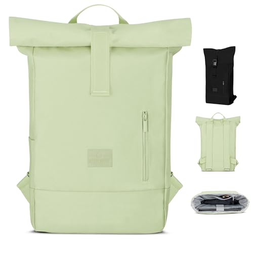 Johnny Urban Rucksack Damen & Herren Grün - Robin Medium - Rolltop Mit Laptopfach für Uni Business Fahrrad - 15L - Nachhaltig - Wasserabweisend von Johnny Urban