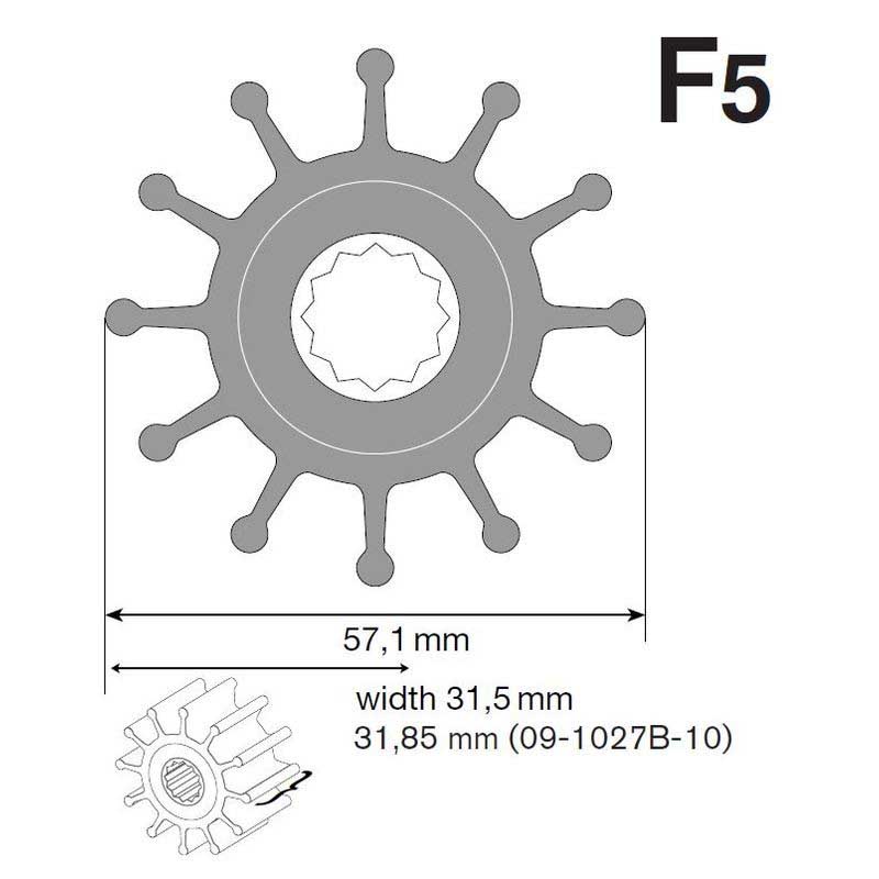 Johnson Pump F5 Nitril Pump Impeller Silber Johnson Pump F5 Nitril Pump Impeller Silber von Johnson Pump