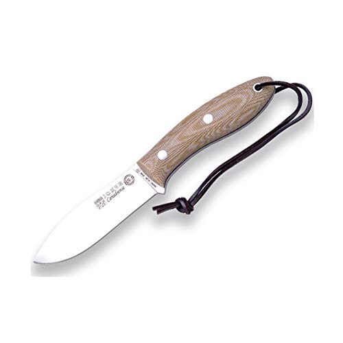 Joker Bushcraft Messer Canadiense CM114-P, Micarta Canvas Brauner Griff, 10,5 cm Klinge aus SANDVIK 14C28N, braune Lederscheide und Feuerstahl, Werkzeug zum Fischen, Jagen, Camping und Wandern Joker Bushcraft Messer Canadiense CM114-P, Micarta Canvas Brauner Griff, 10,5 cm Klinge aus SANDVIK 14C28N, braune Lederscheide und Feuerstahl, Werkzeug zum Fischen, Jagen, Camping und Wandern von Joker