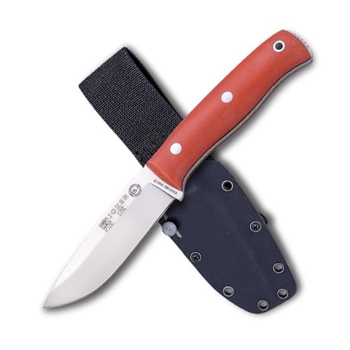 Joker Bushcraft Sportmesser Lynx CN111-K, Klinge 10,5 cm von Böhler N695, Schwarze Kydex Scheide, orangefarbener Canvas Micarta-Griff, mit Parakordel, Werkzeug zum Angeln, Jagen, Campen und Wandern Joker Bushcraft Sportmesser Lynx CN111-K, Klinge 10,5 cm von Böhler N695, Schwarze Kydex Scheide, orangefarbener Canvas Micarta-Griff, mit Parakordel, Werkzeug zum Angeln, Jagen, Campen und Wandern von Joker