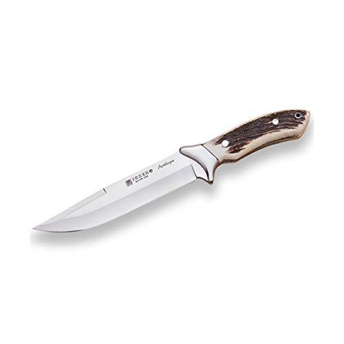 Joker Gürtelmesser Jagdmesser Antílope CC02 mit Edelstahlzwinge, Hirschhörnern, gerader Klinge 19 cm, 393 Gramm, Lederscheide, Angelgerät, Jagd, Camping und Wandern. Joker Gürtelmesser Jagdmesser Antílope CC02 mit Edelstahlzwinge, Hirschhörnern, gerader Klinge 19 cm, 393 Gramm, Lederscheide, Angelgerät, Jagd, Camping und Wandern. von Joker