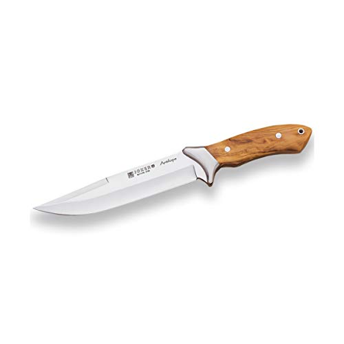 Joker Jagdmesser CO02 Antílope, Gürtelmesser mit Olivenholzzwinge und 19,5 cm gerader Klinge, brauner Lederscheide, Angel-, Jagd-, Camping- und Wanderwerkzeug. Joker Jagdmesser CO02 Antílope, Gürtelmesser mit Olivenholzzwinge und 19,5 cm gerader Klinge, brauner Lederscheide, Angel-, Jagd-, Camping- und Wanderwerkzeug. von Joker