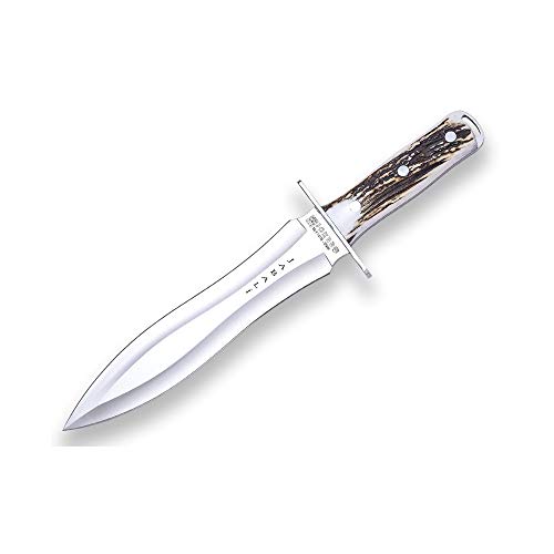 Joker Jagdmesser Jabali CC110, Überlebensmesser mit Hirschhorngriff, Gürtelmesser mit 25 cm Klinge, inkl. brauner Lederscheide, Werkzeug zum Angeln, Jagen, Camping und Wandern Joker Jagdmesser Jabali CC110, Überlebensmesser mit Hirschhorngriff, Gürtelmesser mit 25 cm Klinge, inkl. brauner Lederscheide, Werkzeug zum Angeln, Jagen, Camping und Wandern von Joker