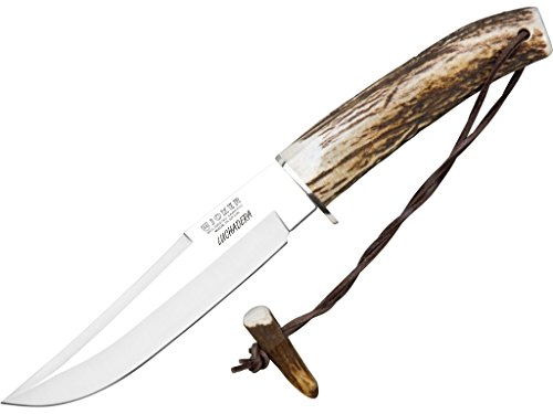 Joker Jagdmesser Luchadera CC73, Hirschhorngriff, 16 cm Klinge, Gürtelmesser mit brauner Lederscheide, Werkzeug zum Angeln, Jagen, Camping und Wandern Joker Jagdmesser Luchadera CC73, Hirschhorngriff, 16 cm Klinge, Gürtelmesser mit brauner Lederscheide, Werkzeug zum Angeln, Jagen, Camping und Wandern von Joker