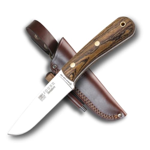 Joker Jagdmesser Mountaineer CB134-P, Mundgriff, Klinge Sandvik 14C28N 11 cm, braune Lederscheide, Schaber + Feuerstein, Werkzeug zum Fischen, Jagen, Campen und Wandern Joker Jagdmesser Mountaineer CB134-P, Mundgriff, Klinge Sandvik 14C28N 11 cm, braune Lederscheide, Schaber + Feuerstein, Werkzeug zum Fischen, Jagen, Campen und Wandern von Joker