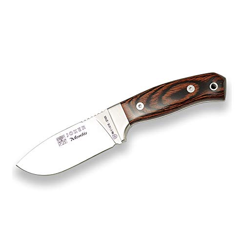Joker Überlebensmesser Montés CR18, Griffe aus Ausdauerholz, 10 cm Klinge, braune Lederscheide, Werkzeug für Fischerei, Jagd, Camping und Trekking Joker Überlebensmesser Montés CR18, Griffe aus Ausdauerholz, 10 cm Klinge, braune Lederscheide, Werkzeug für Fischerei, Jagd, Camping und Trekking von Joker