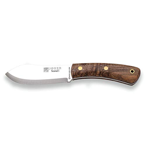 Jokermesser Nessmuk S CN132, Walnussholzgriff, 11 cm Klinge Sandvik 14C28N, mit brauner Lederscheide, Werkzeug zum Fischen, Jagen, Campen und Wandern Jokermesser Nessmuk S CN132, Walnussholzgriff, 11 cm Klinge Sandvik 14C28N, mit brauner Lederscheide, Werkzeug zum Fischen, Jagen, Campen und Wandern von Joker