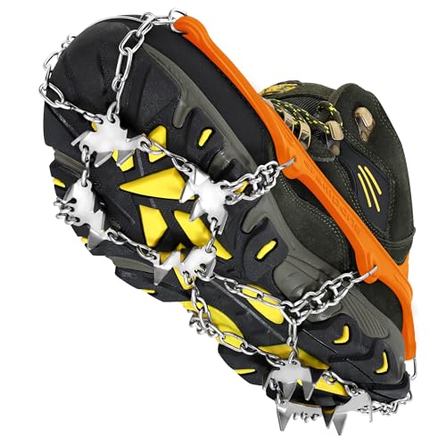 Jokisa Grödel Steigeisen für Bergschuhe mit 24 Zähne, Grödel für Wanderschuhe aus Edelstahl, Spikes Schuhe Traktion mit Anti-Rutsch für Jede Outdoor-Aktivität und Herausforderung Jokisa Grödel Steigeisen für Bergschuhe mit 24 Zähne, Grödel für Wanderschuhe aus Edelstahl, Spikes Schuhe Traktion mit Anti-Rutsch für Jede Outdoor-Aktivität und Herausforderung von Jokisa