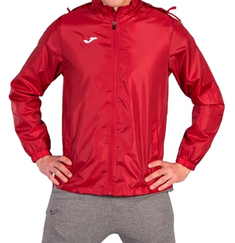 Joma - Herren Regenmantel - Wasserdicht mit Innenfutter - Ideal für Outdoor-Sportarten - Rot - 5XS von Joma