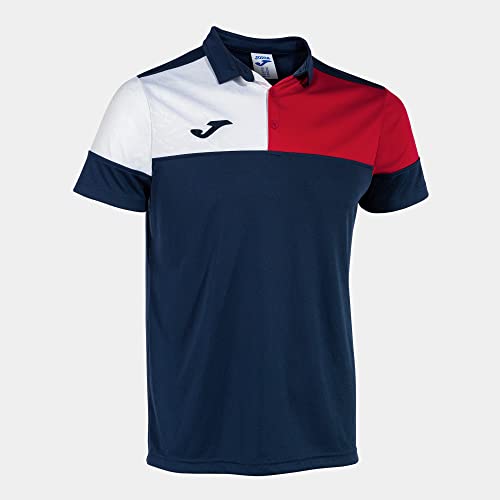 Joma Kurzarm-Poloshirt Mann Crew V Marineblau rot Weiss von Joma