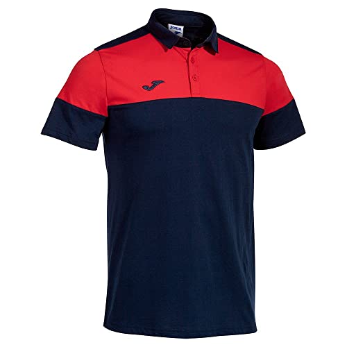 Joma Kurzarm-Poloshirt Mann Crew V marineblau rot von Joma