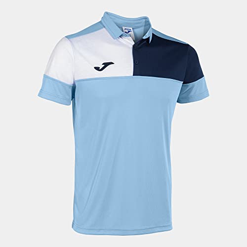 Joma Kurzarm-Poloshirt Mann Crew V himmelsblau Marineblau Weiss von Joma