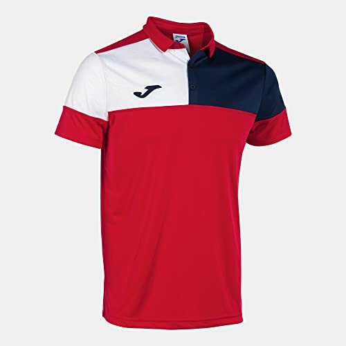 Joma Kurzarm-Poloshirt Mann Crew V rot Marineblau Weiss von Joma