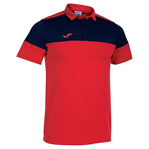 Joma Kurzarm-Poloshirt Mann Crew V rot marineblau von Joma