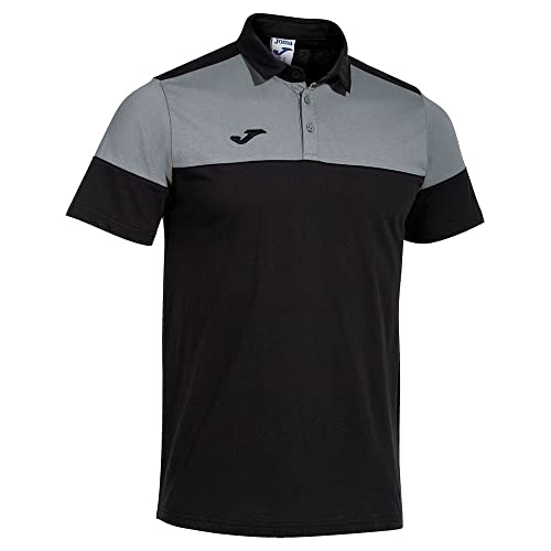 Joma Kurzarm-Poloshirt Mann Crew V schwarz grau von Joma