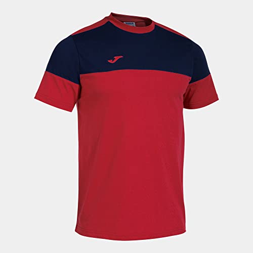 Joma Kurzarmshirt Mann Crew V rot Marineblau von Joma