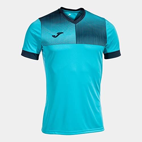 Joma Kurzarmshirt Mann Eco Supernova neon-türkis Marineblau von Joma