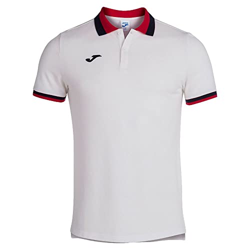 Joma Unisex 2XS Poloshirt, Kurze Ärmel, Komfort II, weiß, XXS von Joma