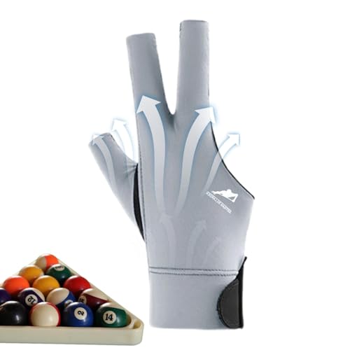 Jomewory Pool-Handschuhe, Pool-Queue-Handschuhe | Fingerlose Billardhandschuhe - 3-Finger-Pool-Handschuhe für die Linke oder rechte Hand, atmungsaktive Queue-Sporthandschuhe, atmungsaktive von Jomewory