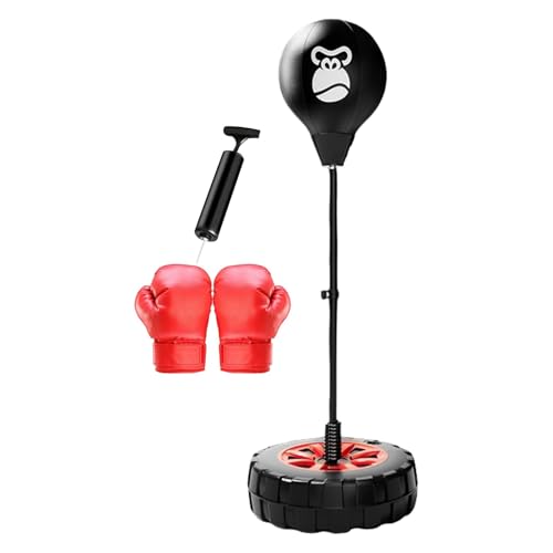 Jomewory Reflex-Boxsack, Stand-Speedbag | Stehender Boxreflexball - Höhenverstellbarer Boxsack mit Boxhandschuhen, Speedbag für Training, Boxausrüstung von Jomewory