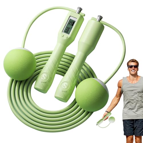 Jomewory Springseil mit Zähler, Springseile für Fitness,Flexibles Smart Jump Rope Springseil mit Zähler - Rutschfestes Übungs-Springseil, kabelloses Springseil für Damen und Herren von Jomewory