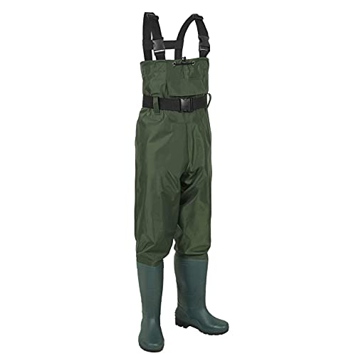 Jomewory Wathosen Wathosen Für Herren Damen, Wathose Angelhose mit Stiefeln Halblanger Overall mit Abriebfestigkeit Haltbarkeit für Erwachsene Kinder, Atmungsaktive Crosswater-Latzhose EU 38-47 von Jomewory