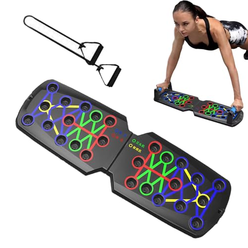 Liegestützgriffe Liegestütze Brett, Tragbare Faltbare Pushup Ständer, Multifunktions Liegestütze Brett mit Zähl-Timer-Funktion, Push Up Board Fitness Zubehör für Männer Frauen von Jongyumo