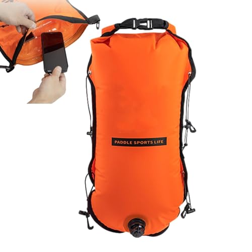 Schwimm-Sicherheitsboje, Schwimmboje, Schwimmer | Rolltop-Trockentasche - 30 l kompakter, aufblasbarer, leichter, gut sichtbarer, langlebiger Schwimmbojen-Trockensack für Schwimmen im offenen Wasser, von Jongyumo